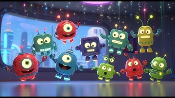 Ten Little Robots Buzzing Around 🤖 | Learn Numbers and Counting for Kids | Educational Video