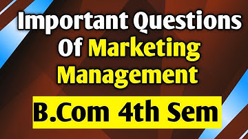 Important Questions Of Marketing Mananement || #marketingmanagement #bcom #importantquestions #exam