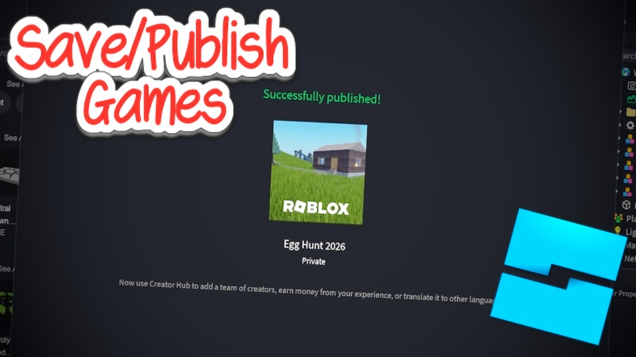 How To Save And Publish Games On Roblox Studio 2026 YouTube 