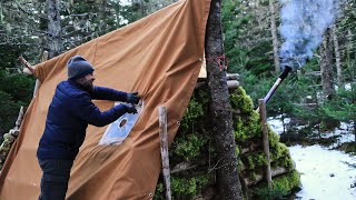 Adding a Stove Jack to the Winter Camping Shelter - A Frame Build