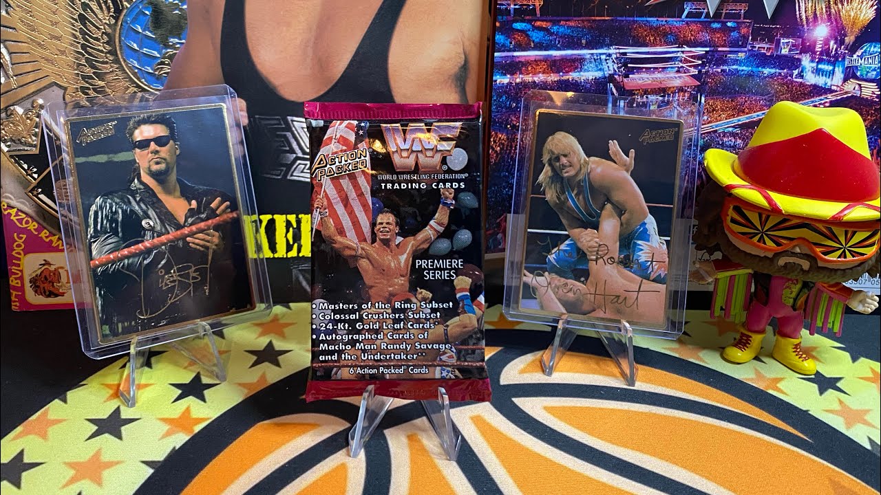 Opening WWF Action packed cards 1995! Opening packs wwf old school cards - GOLD Cards undertaker