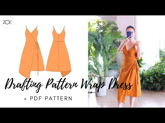 knee length dresses for ladies Highlands Wrap Dress – Allie Olson Sewing Patterns main image 1