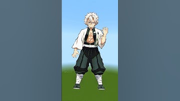 Demon Slayer Hashira Pixel Art in Minecraft 🎨🔥 | Muichiro, Gyomei, Obanai, Tengen