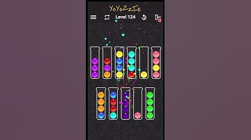 Ball Sort Color Water Puzzle Level 124 Walkthrough 🧪🔴🟠🔵, #shorts