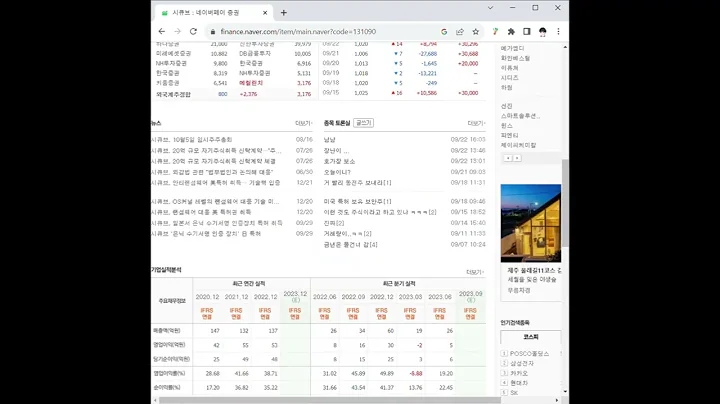 131090시큐브 주가 전망 및 차트 분석
