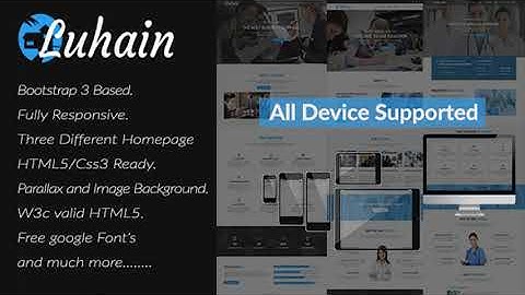 Luhain - Multipurpose Responsive Onepage Bootstrap Template. | Themeforest Website Templates and