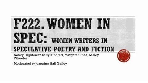 AWP16 Panel: Women Writers in Speculative Poetry and Fiction