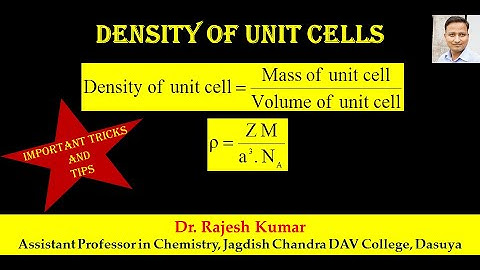 Solid state- Calculation of density of unit cells | Important tips and tricks