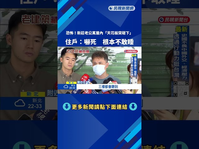 恐怖! 新莊老公寓屋內"天花板突砸下" 嚇壞住戶－民視新聞