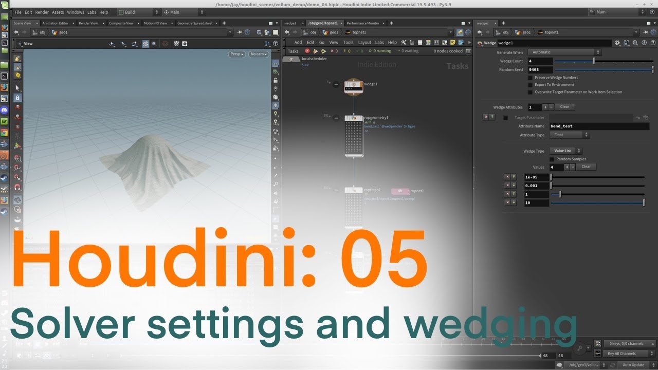 Houdini Vellum 05 Solver settings and wedging YouTube