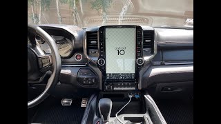 Demo video: 13.6' Android 10 navigation radio for 2019 and later Dodge Ram