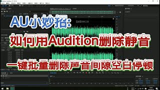 【AU教程】: 如何用Audition删除静音/一键批量删除声音间隙空白停顿