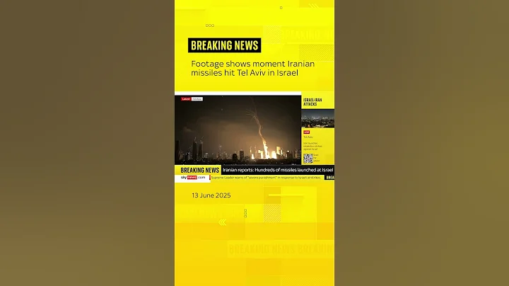 BREAKING: Footage shows the moment Iranian missiles struck Tel Aviv
