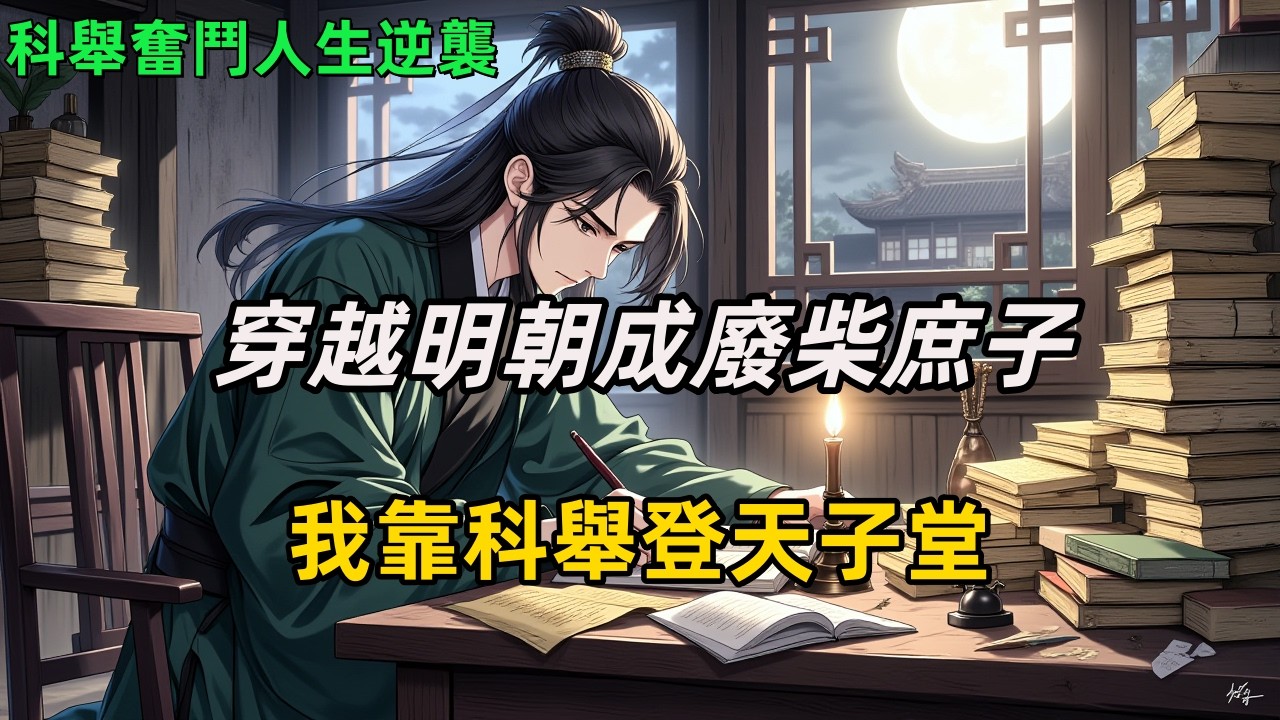 《穿越明朝成廢柴庶子，我靠科舉登天子堂》李霽穿成明朝萬曆年間一個癡傻庶子，落水醒來後父親冷眼，兄弟排擠，下人輕視，受盡冷眼與欺凌。他卻悄然翻開《四書章句集注》，決心以科舉為階，一步步登上萬眾之巔。