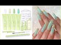 Makartt Green Polygel Kit Review | Encapsulated Light Green Glitter Foil Fire Opal Polygel Nails