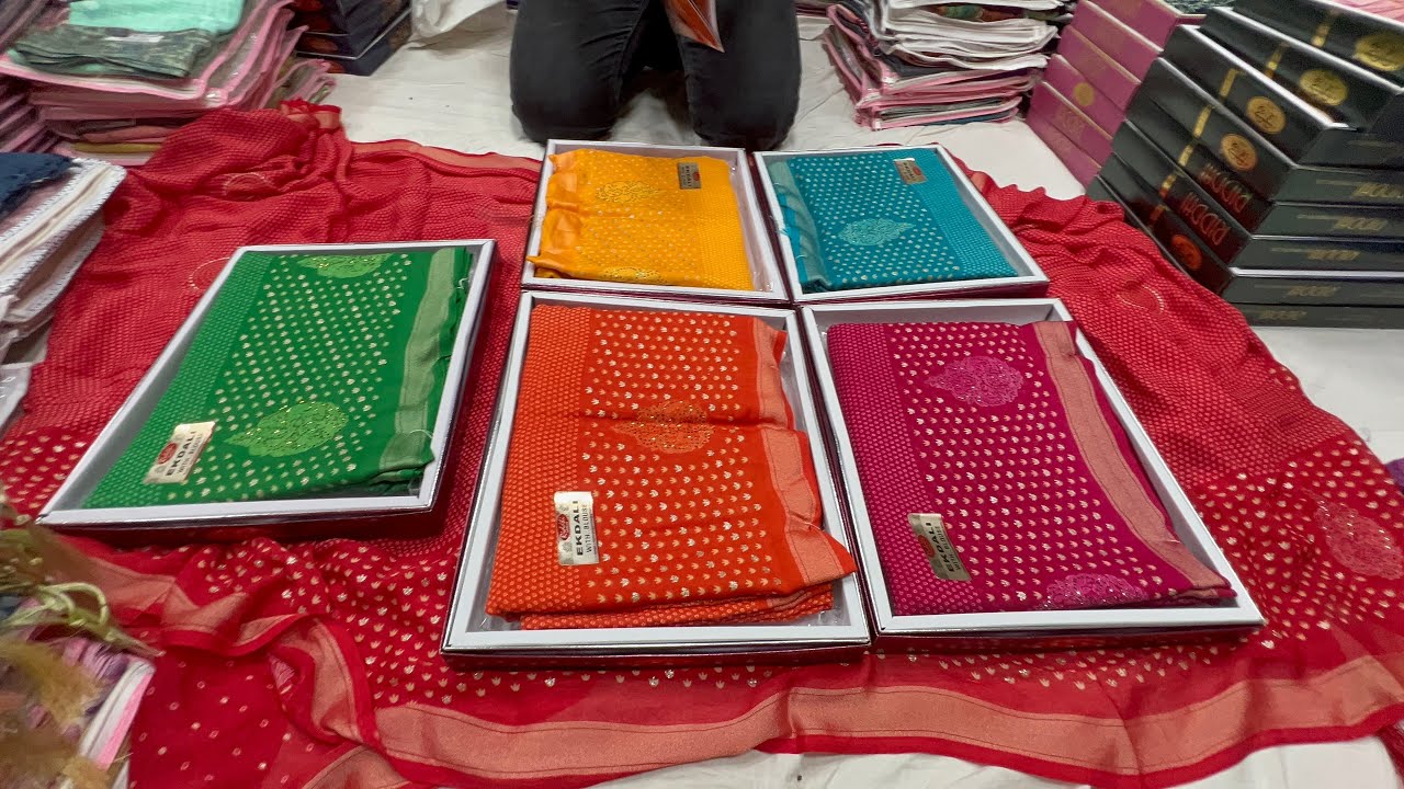 chickpet Bangalore wholesale fancy Designer sarees ‼️single saree courier available 