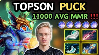 🔥 PUCK Midlane Highlights From TOPSON 🔥 11000 AVG MMR PUB From GODSON - Dota 2