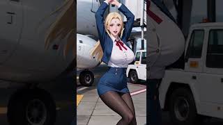 Anime Girl Aviation Uniform Dance #anime #tsunade #naruto