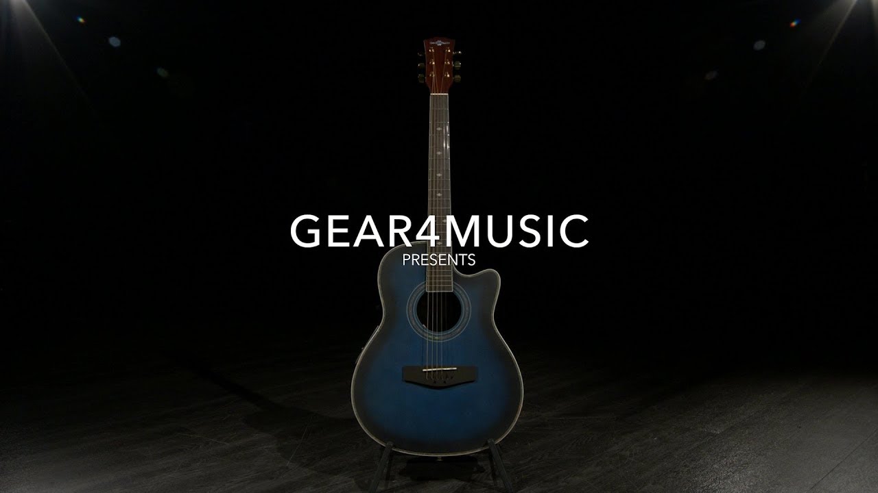 Roundback Electro Acoustic Guitar by Gear4music, Blue Burst | Gear4music demo