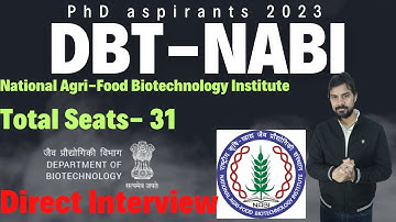 PhD admission 2023 in DBT autonomous Institution, NABI Punjab II Direct Interview 👍🏾