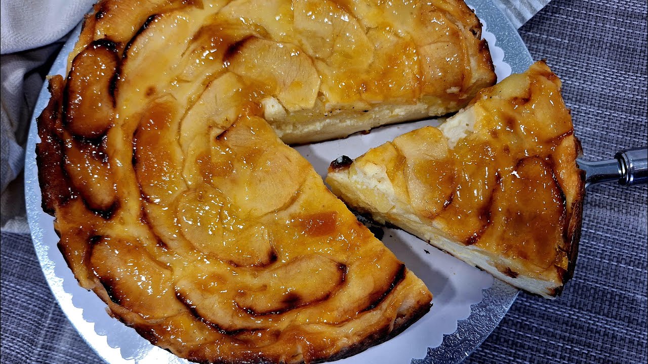 TARTA DE MANZANA Y QUESO receta fácil