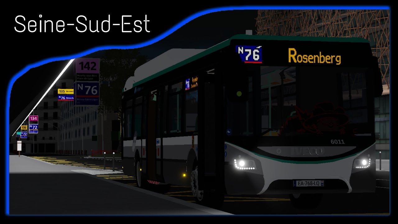 Noctilien N76 | Seine-Sud-Est | Iveco Urbanway 12 H STIF IDFM | Roblox