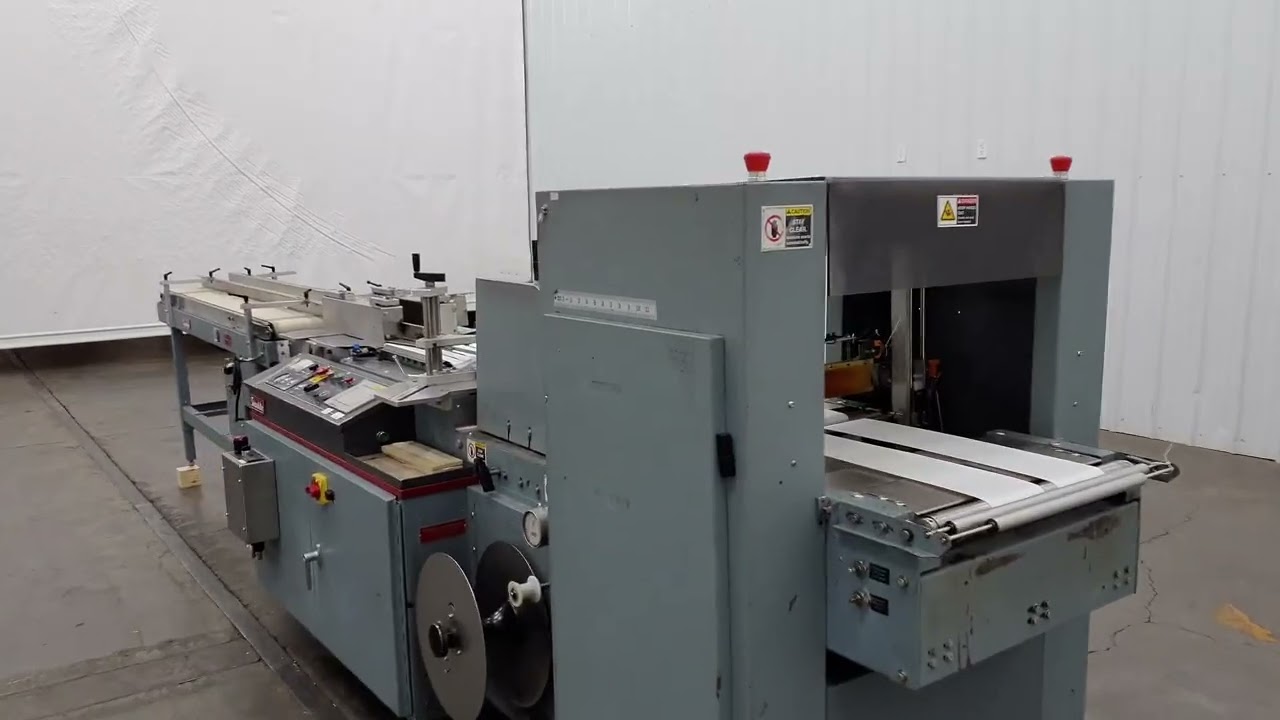 K4332 - Shanklin F5AH Side Seal Wrapper with Infeed Conveyor and Salvage Rewinder