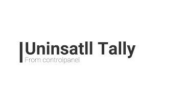 Uninstall Tally