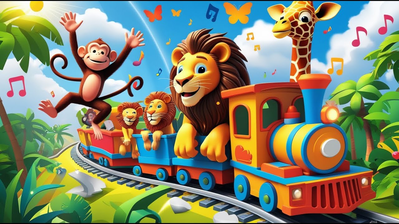 Animal Train Adventure 🚂🐘🐻🐵 Fun Animal Song for Kids | Learn Animals and Train Sounds