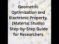 Band Structure Calculation (CASTEP) | Material Studio | Properties analysis | Materials (urdu)