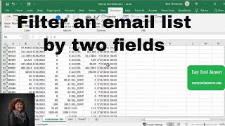 Filter an email list by two fields before send email from Excel