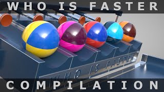Marble Run Compilation from my WHO IS FASTER Channel ❤ C4D4U