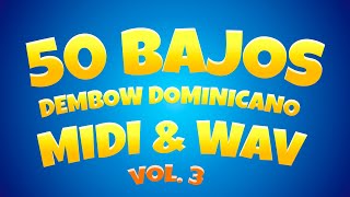 50 Bajos de Dembow Dominicano MIDI & WAV VOL. 3| Libreria de Dembow | Libreria MIDI 808 Dembow