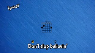 Chord Don't Stop Believin' on Guitar - Easy Chord #guitarlesson #guitarchord