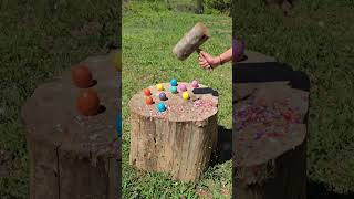 Mallet smashing confetti eggs