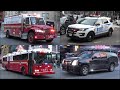 [Compilation] FDNY Fire Trucks, NYPD Police Cars, EMS and Emergency Vehicles Responding
