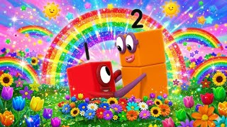 NUMBERBLOCK SATISFIYING VIDEO - NUMBERBLOCKS SAND PAINTING ADVENTURE FLOWER GARDEN RAINBOW ASMR