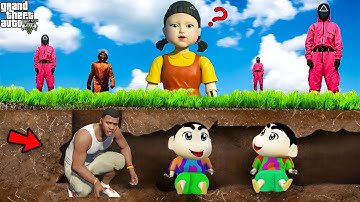 Franklin Shinchan And Pinchan Join Squid Game Challenge In GTA 5! | SHINCHAN GTA 5 VIDEO