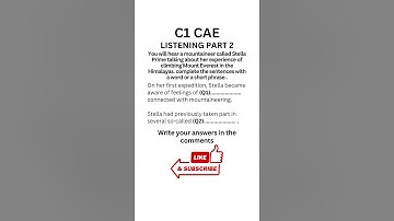 C1 Certificate Advanced English (CAE) Listening Practice 2024 - Part 2 Sentence completion #caexams