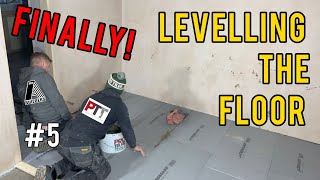 Levelling the garage floor using tile backerboards