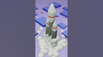 LowPoly Rocket Animation Loop | Animation | Blender #shorts #blender3d
