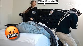 CALLING MY GIRLFRIEND ANOTHER GIRLS NAME IN MY SLEEP PRANK!!!