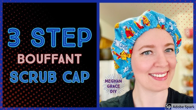 make-your-own-bouffant-surgical-scrub-cap-simple-3-step-beginner-tutorial-for-fabric-hair-cover-youtube