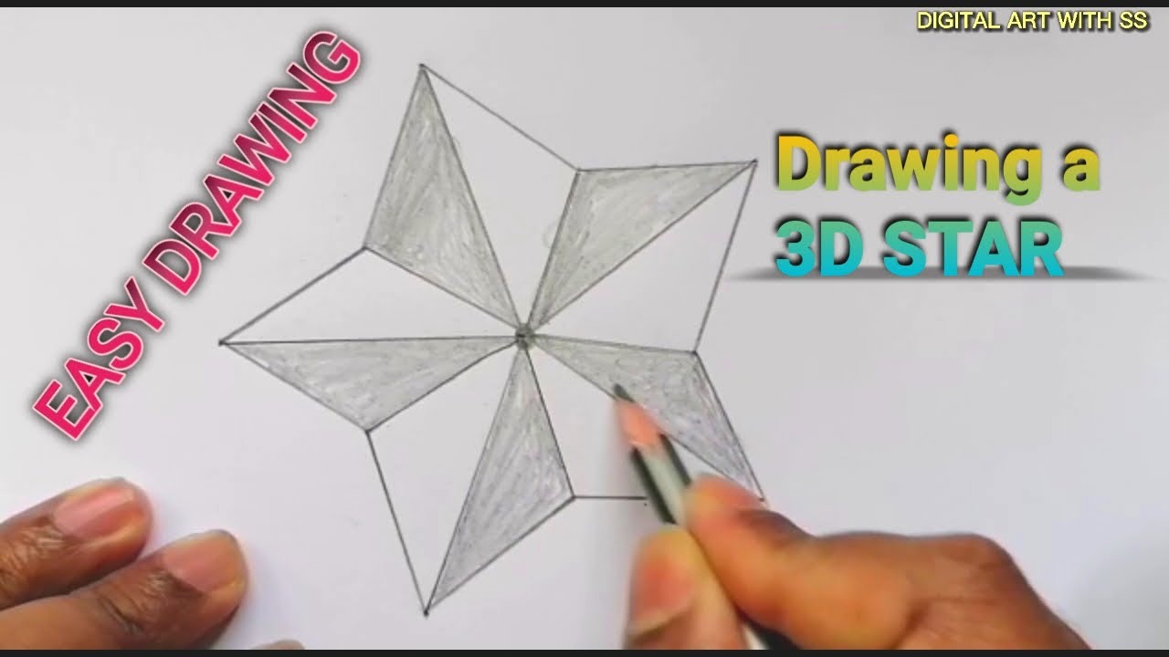 Learn how to draw 3D Star Shape - EASY TO DRAW EVERYTHING