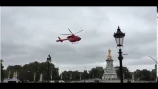 Med Evac Helicopter Arrives at Buckingham Palace
