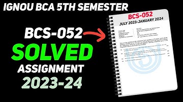 BCS-052 Solved Assignment 2023-24 (July-January) || IGNOU BCA 5th Semester