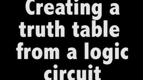 Creating a truth table from a logic circuit