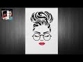 Drawing Girl With Marker Pen | Hair Style Design | Marker Pen | Tattoo - 02 ⚫ Art Azad