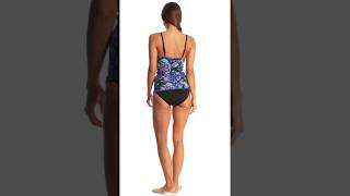 Dolfin Aquashape Womens Eden Tie Front Tankini Top Swimoutlet