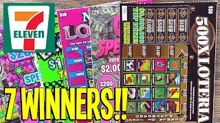 7 WINNERS from 7-Eleven!! $50 500X 💵 Fixin To Scratch